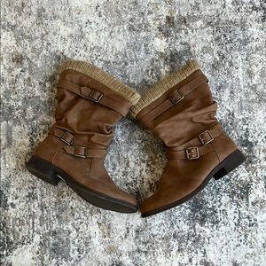 Torrid Brown Winter Boots with Buckle Details